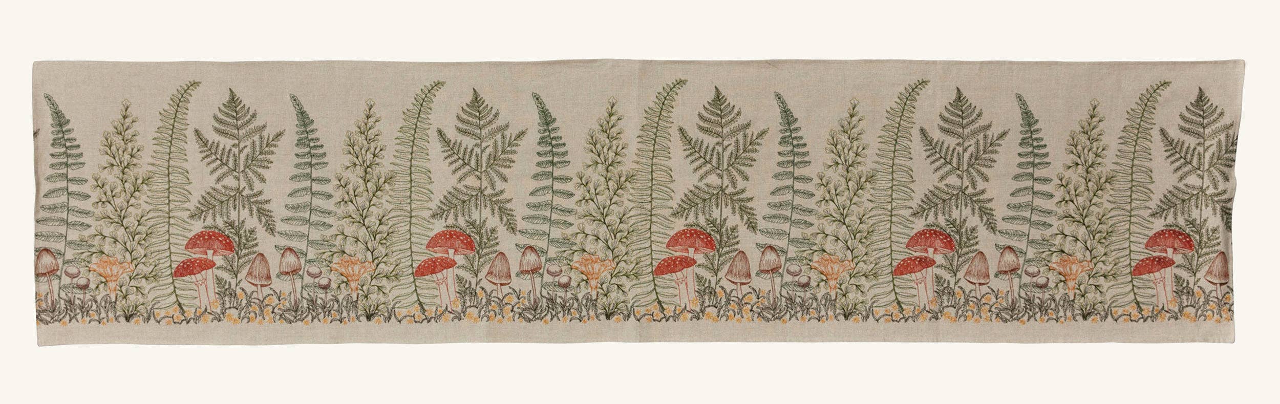 Coral & Tusk - Wholesale Table Runner - Mushrooms and Ferns Table Runner10