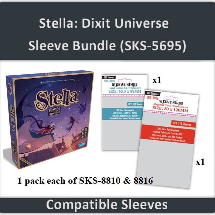 ”Stella: Dixit Universe” Kompatibelt ärmpaket (8810 X 1 för wholesale av Mayday Games