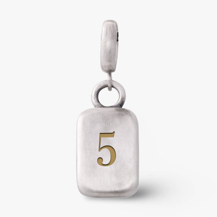 Ciondolo numerologico n. 5, argento sterling per la vendita all'ingrosso da parte di Golden Horn Jewellery