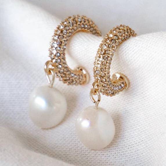 Mini cerchio pavé con perla d'acqua dolce per la vendita all'ingrosso da parte di Borne Design