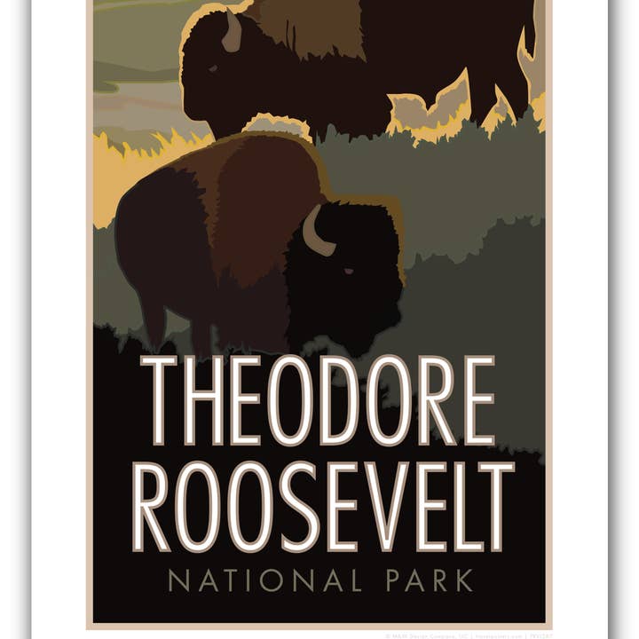 Theodore Roosevelt National Park (Bison) - Poster for wholesale by Travel Posters by M&W Design Co.