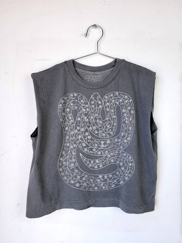 Go To Devil - Wholesale Screen Printed T-Shirt - Women's - Snake Joan Heavyweight Muscle Tee6