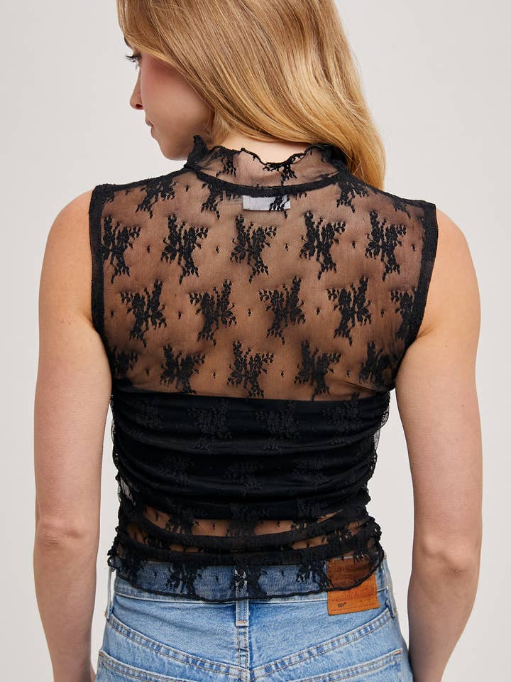 Bluivy - Venta al por mayor Camiseta sin mangas - Mujer - CAMISETA SIN MANGAS ESTILO MUSCULO CON BORDADO FLORAL TRANSPARENTE5