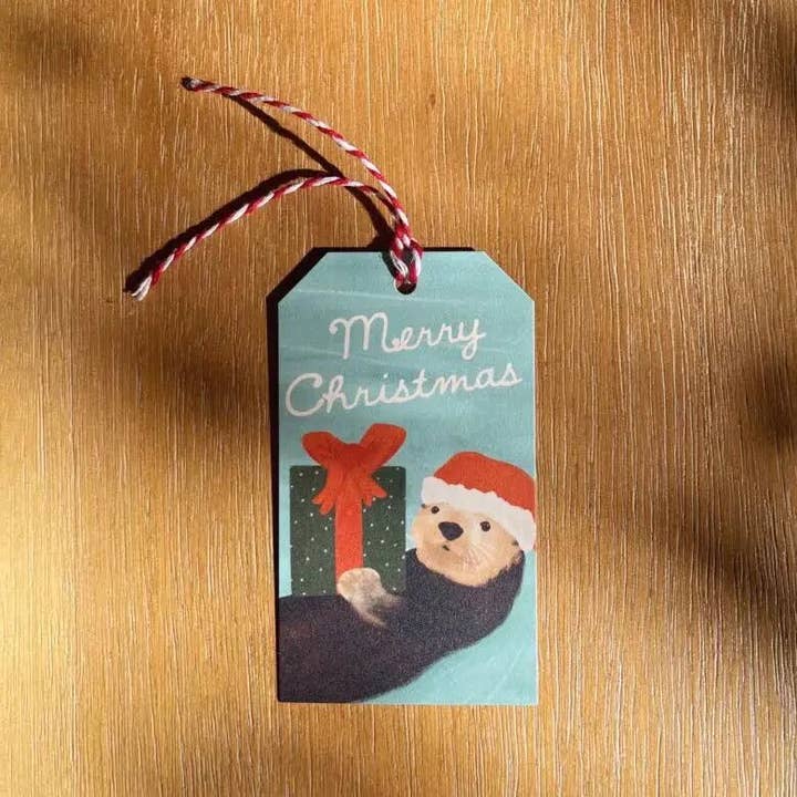 Sea Otter Christmas Gift Tags for wholesale by Pau Hana Designs