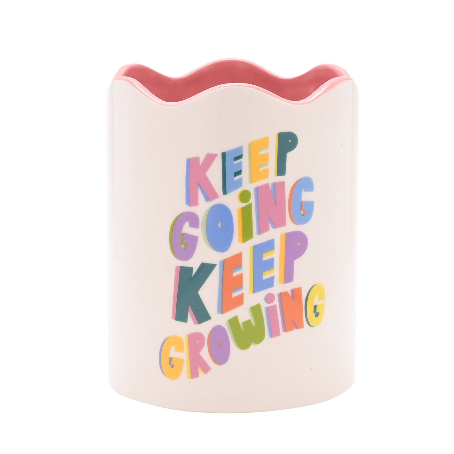 WIDDOP and Co. - Wholesale Plant Pot - Raspberry Blossom Plant Pot - Keep Growing Saying1