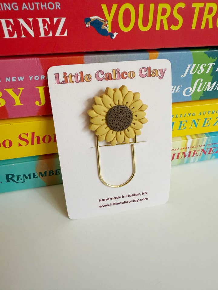Marcador de Livros Girassol | Marcador de Livros em Argila Polimérica por atacado de Little Calico Clay