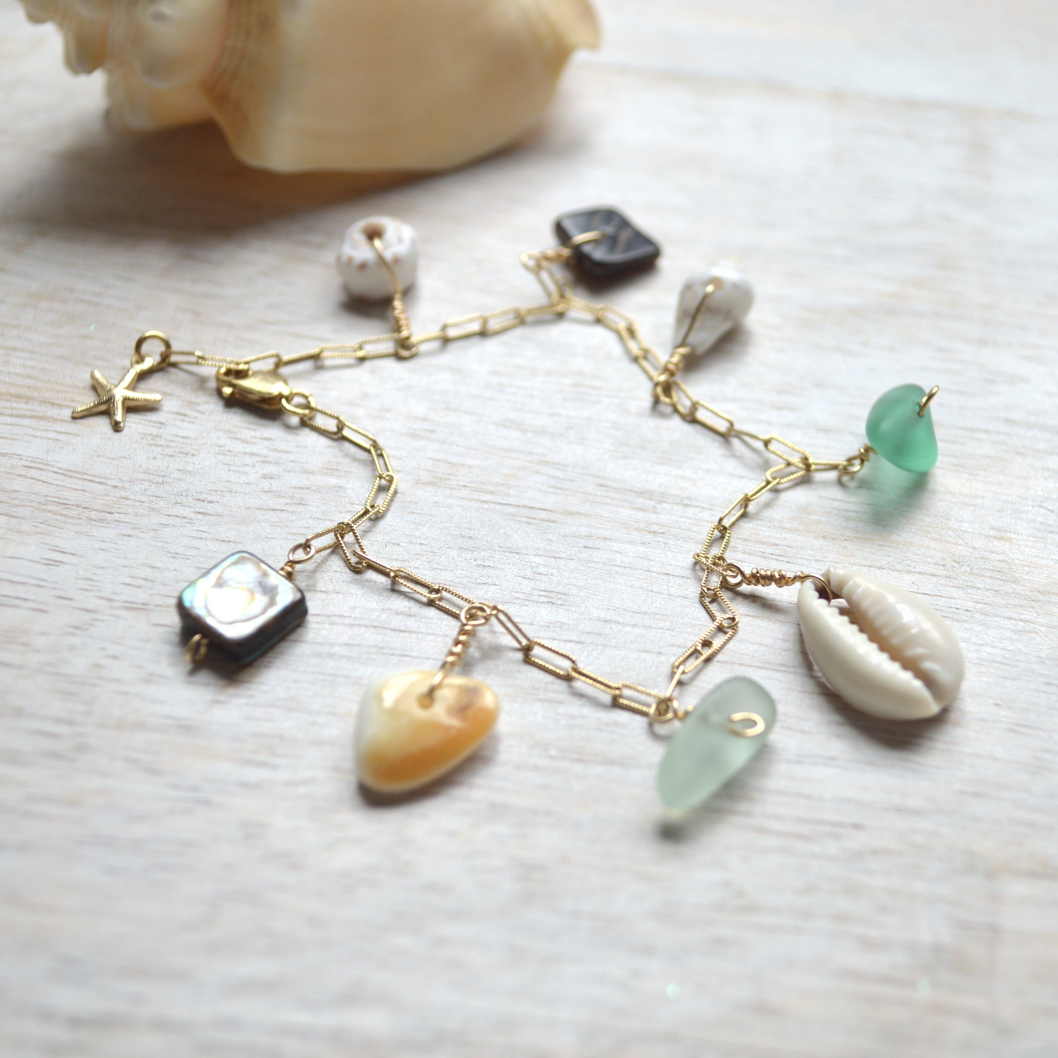 Salty But Sweet - Wholesale Charm/Dangle Bracelet - Gold Ocean Charm Bracelet5