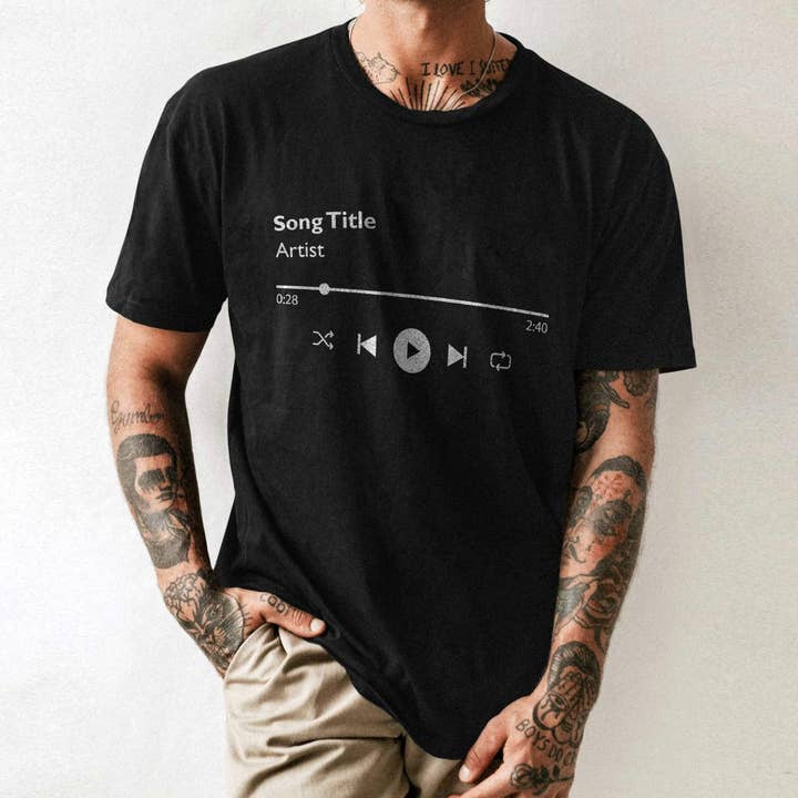 MP3 player song title T-shirt for wholesale by Dukki Gifts