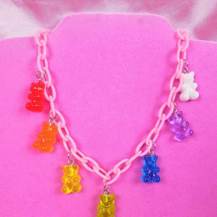 Alien Bratz - Wholesale Choker/Collar - Gummy Bear Hollow Heart Choker Necklace Pastel Necklace