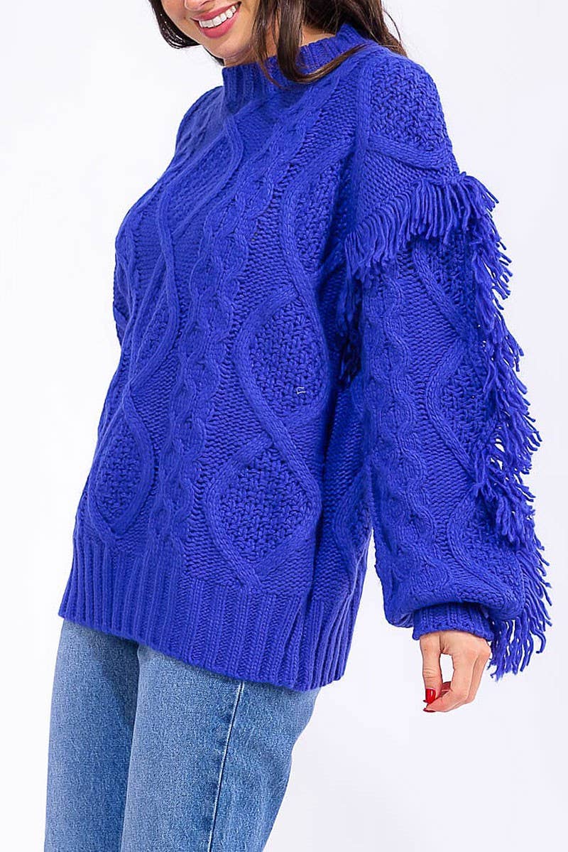 ROUSSEAU - Wholesale Pullover-trui - Dames - TRUI MET LANGE MOUWEN EN FRANJESDETAILS0