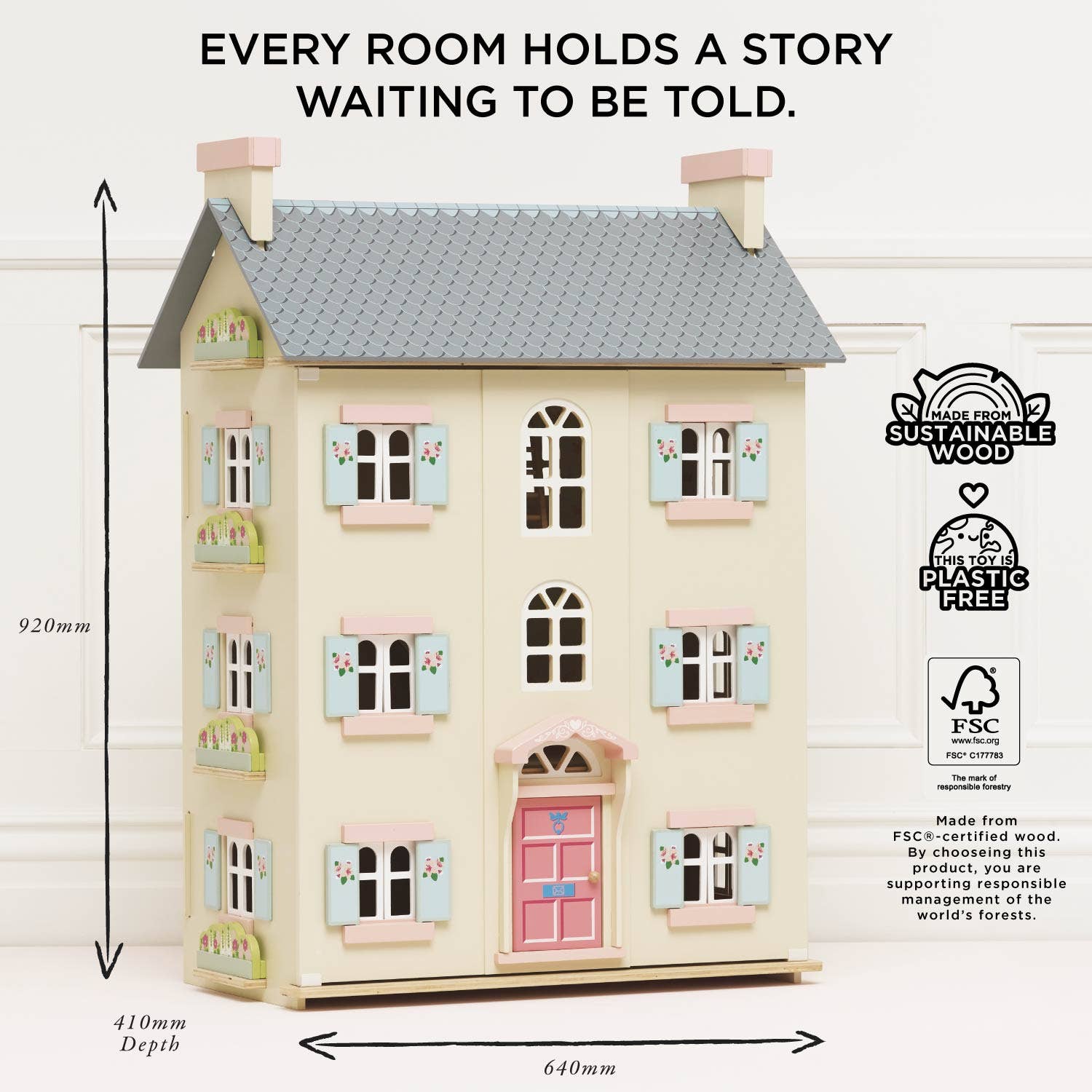 Le Toy Van, Inc. - Wholesale Doll Accessory Kit - Kids - Cherry Tree Hall Wooden Dolls House4