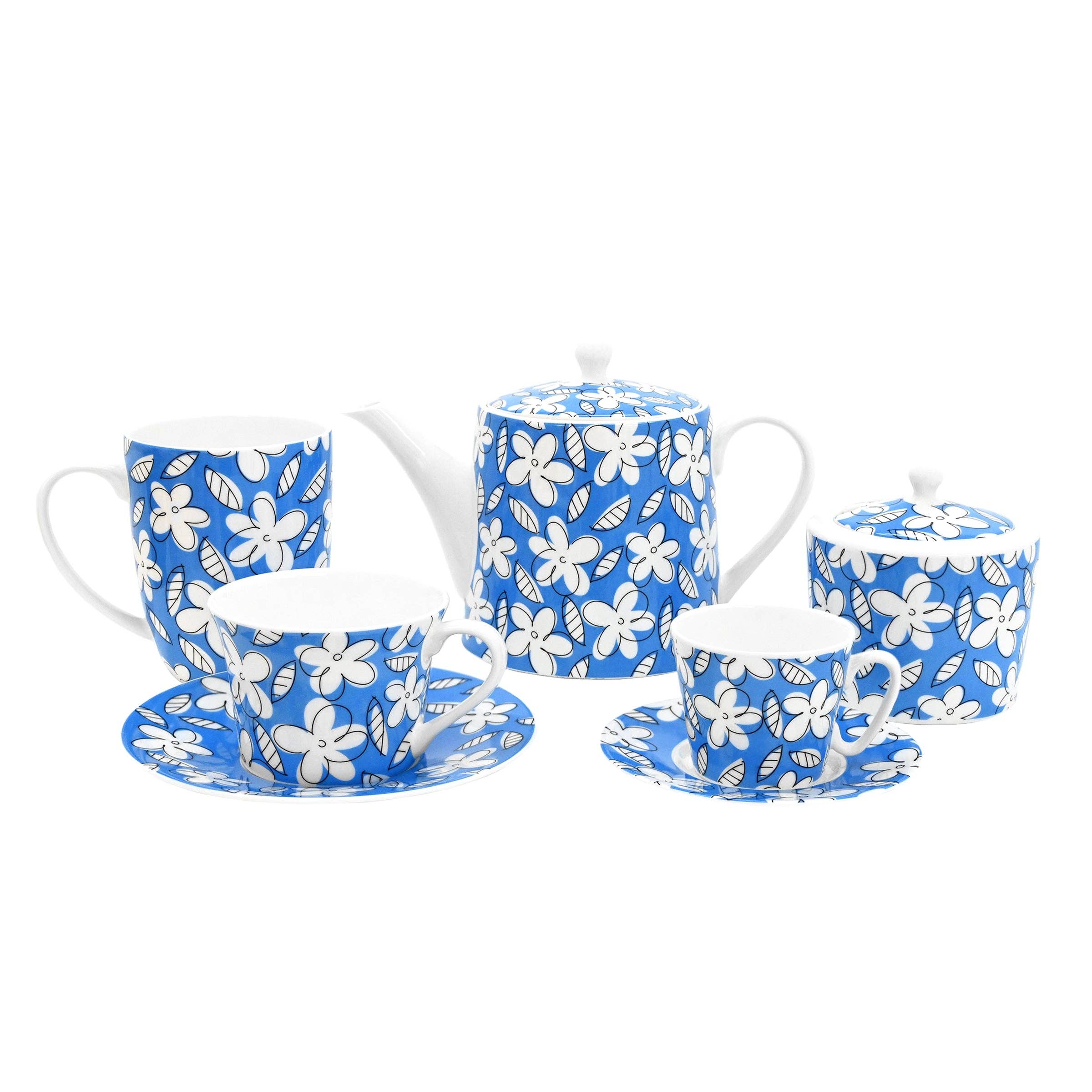 BRITTO® - Vendita all'ingrosso Tazza da tè/caffè - Tazza da caffè espresso BRITTO® con piattino - Fiori blu5