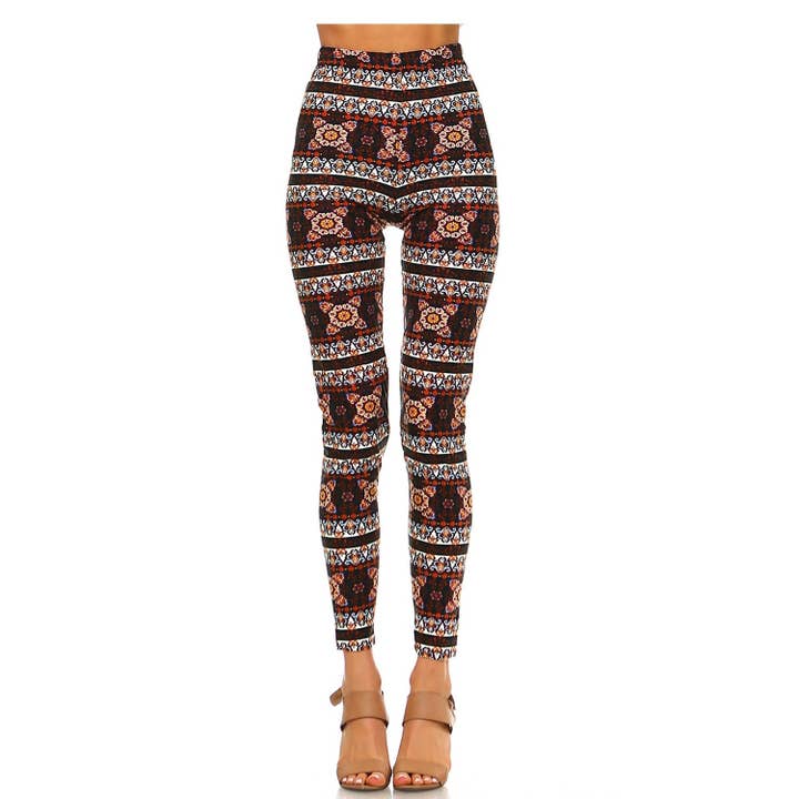 JHP Collection - Wholesale Fashion Leggings - Women's - WOMENS CASUAL MULTI COLOR BRUSHED FULL LEGGINGS28
