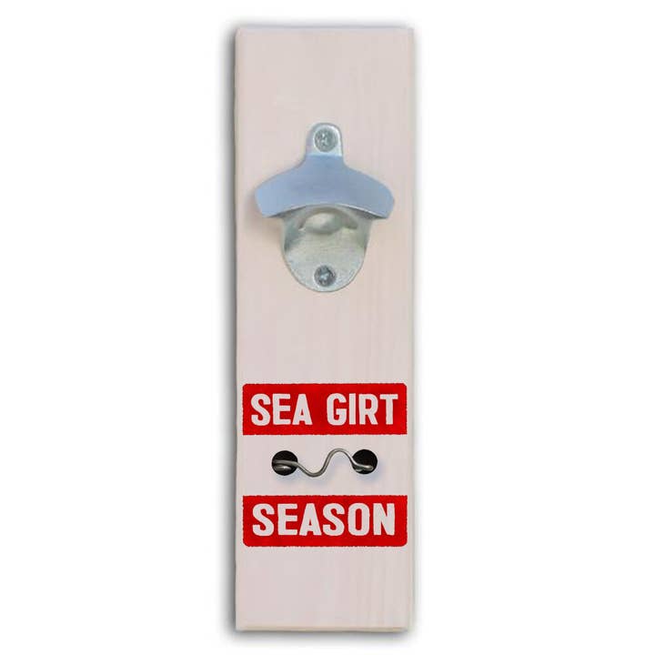 Beach Badge Red Solid Pine Bottle/Wine Opener for wholesale by Paint The Town