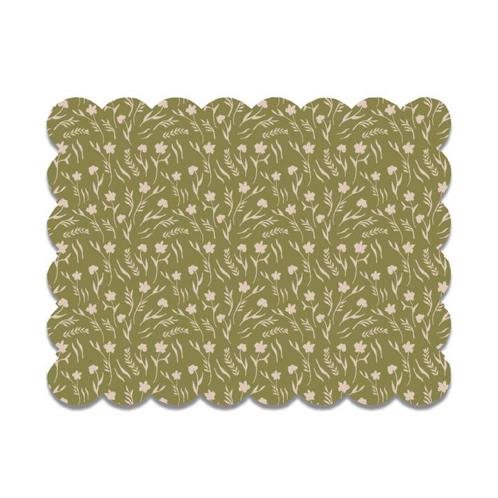 Lilypad Design Co. - Wholesale Stationery/Notecard Set - Green Scalloped Stationery Set1
