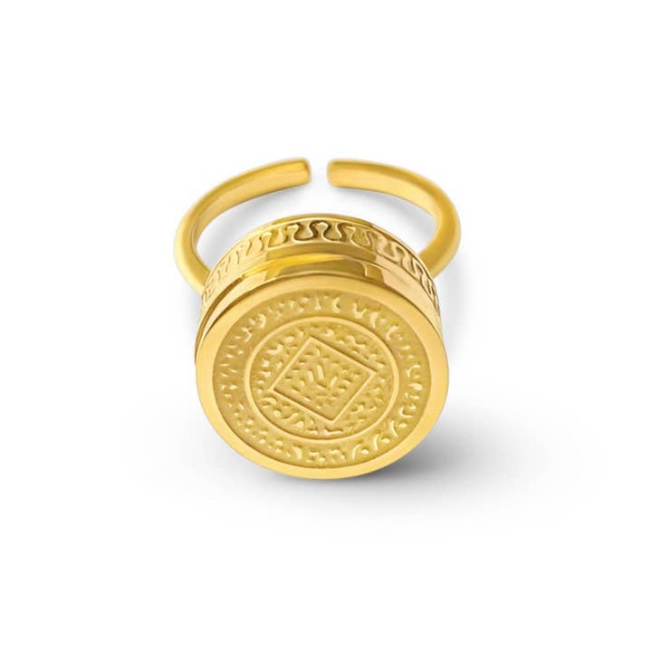 Get Balmy - USA - Wholesale Cocktail/Statement Ring - Boho Lip Balm Ring in 14K Gold Adjustable Band