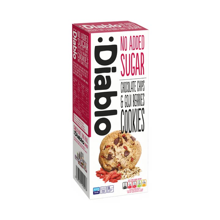:Diablo Chocolate Chip & Goji Berry Cookies 135g for wholesale by Diablo Sugar Free