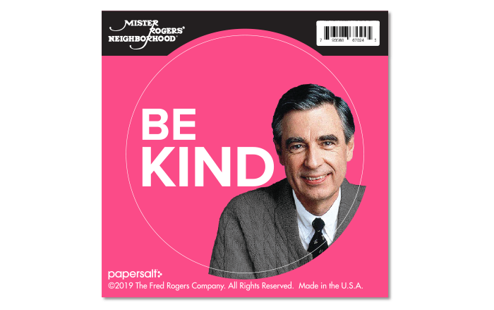 Papersalt - Wholesale Sticker - Mr. Rogers "Be Kind" Novelty Vinyl Sticker (Kiss-Cut)0