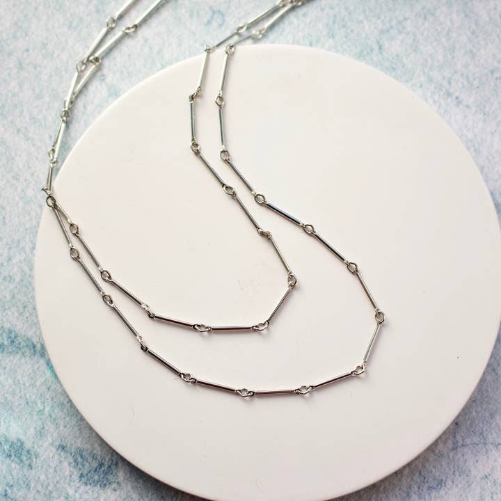 Colar de Corrente em Barra Pré-Camada Delicada|Ouro|Prata por atacado de a.v. max