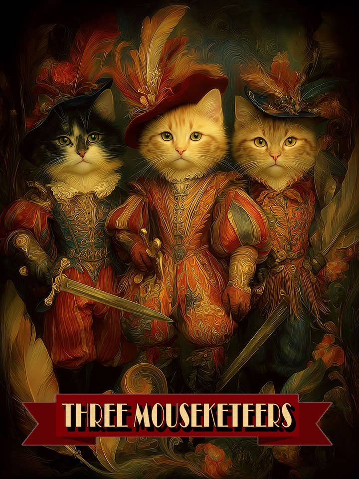 Three Mouseketeers Art Print - 8"x10" Artwork for wholesale by Mowbi
