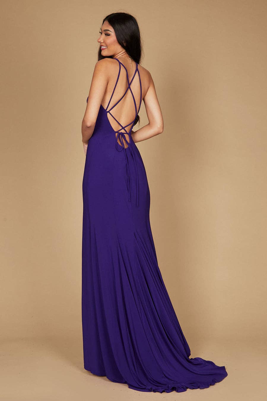 Kos Couture - Wholesale Gown - Women's - Long Fitted Open Back Jersey Prom Dress Wholesale10