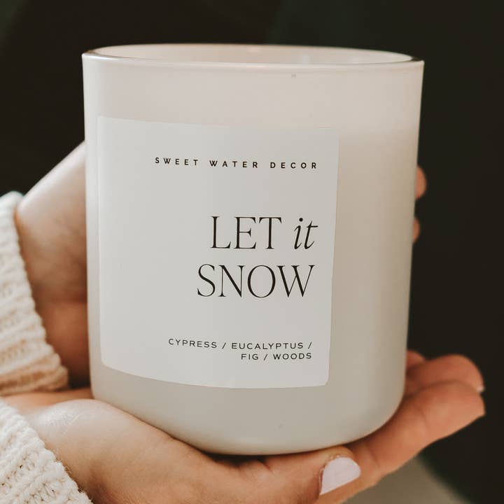 Let It Snow 15 oz Soy Candle, Matte Jar - Home Decor for wholesale by Sweet Water Decor