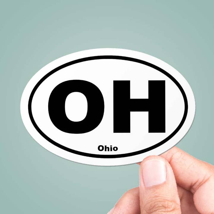 Ohio OH State Oval Sticker Vinyl Decal for wholesale by CJ's Sticker Shop