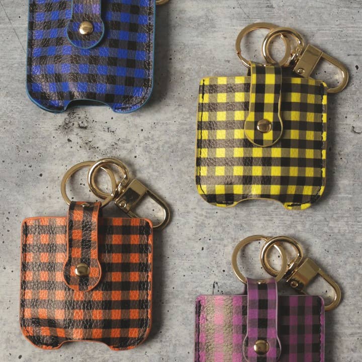 Fashion City - Wholesale Keychain - Women's - Buffalo Plaid Hand Sanitizer Keychain Holder