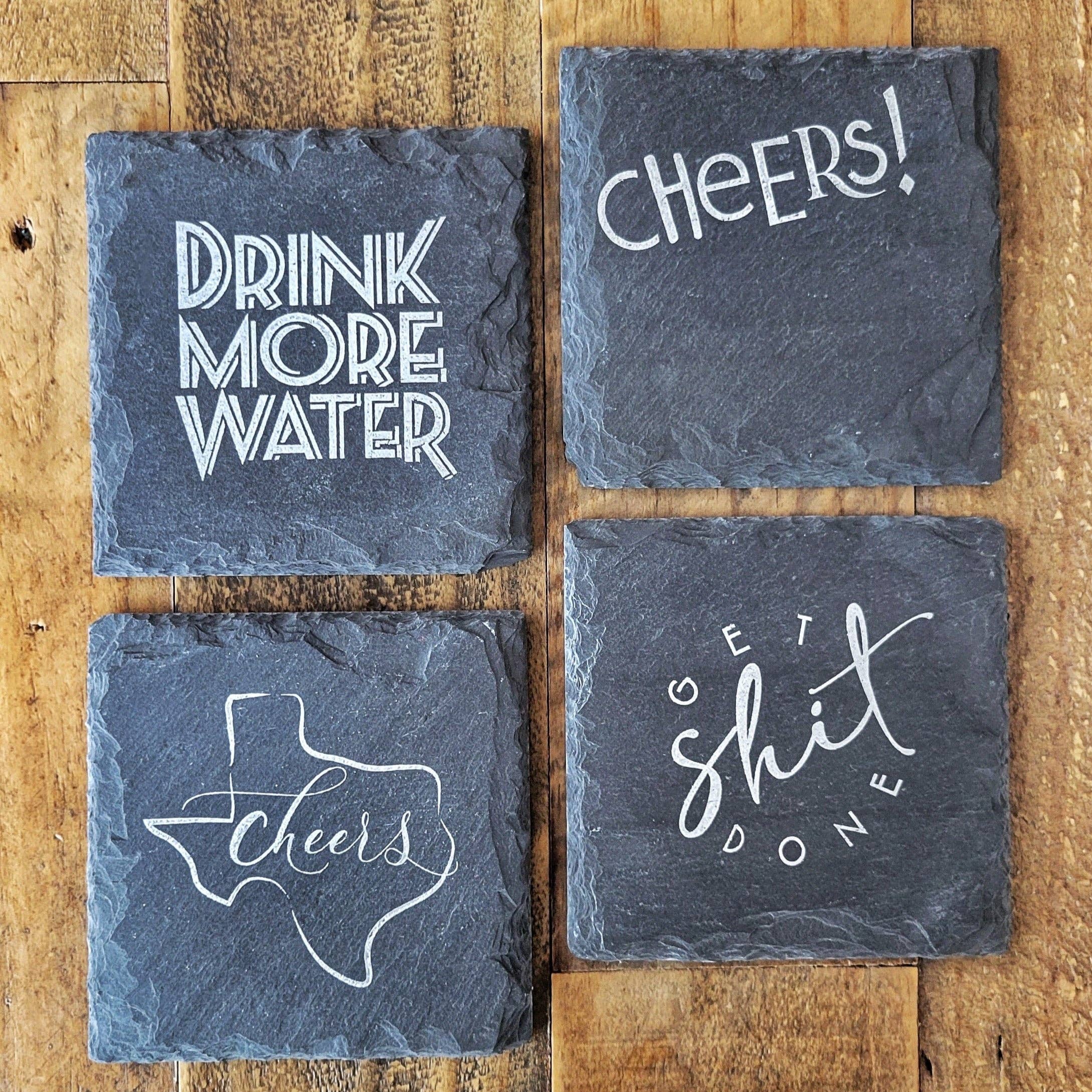 Cheers Ink - Wholesale Coasters - Texas Cheers Slate Coaster3