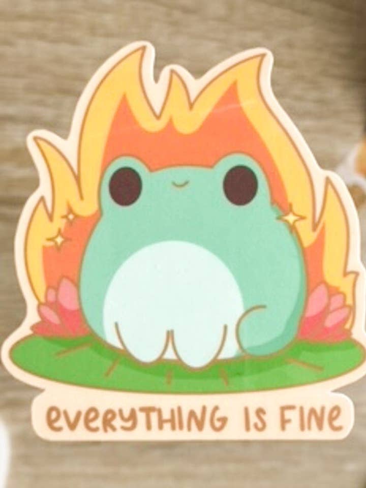 Alles ist in Ordnung - Frosch-Aufkleber für den Großhandel von stickersbysuzie