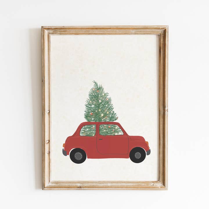 Impressão de carros de Natal Vintage, Decoração e Impressões de Férias por atacado de Abate Graphics