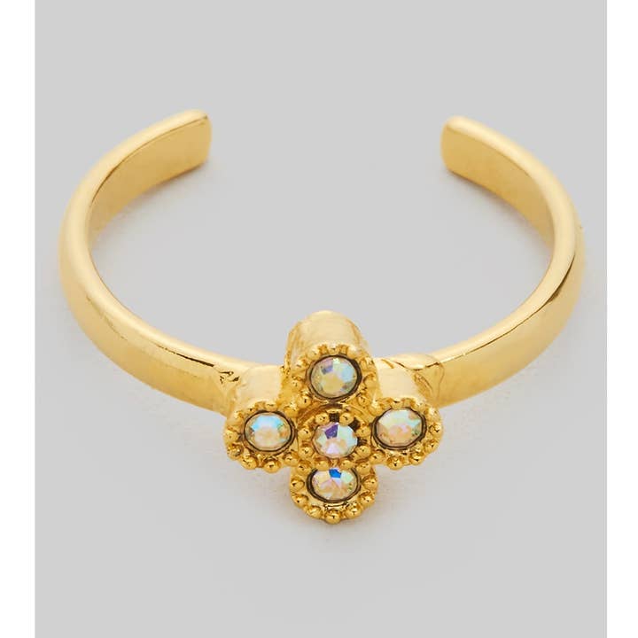 RHINESTONE SHAMROCK TOE RING for wholesale by Girly