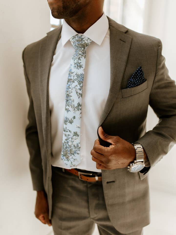 Reuben Cotton Floral Neck Tie for wholesale by London Jae Apparel