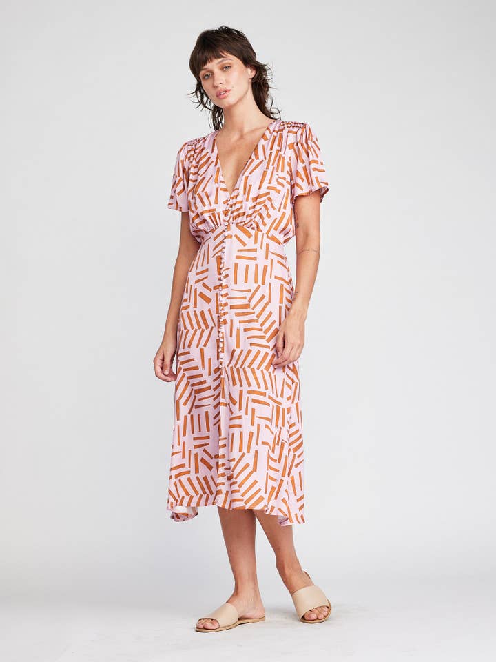 Ilse V-Neck Dress for wholesale by Self Contrast