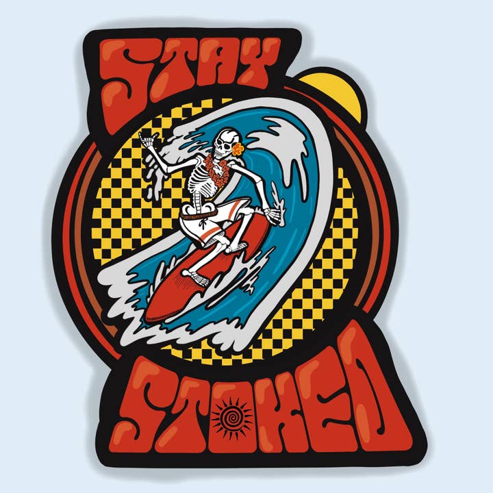 Shredding Skull Sticker for wholesale by Stoke Design Company