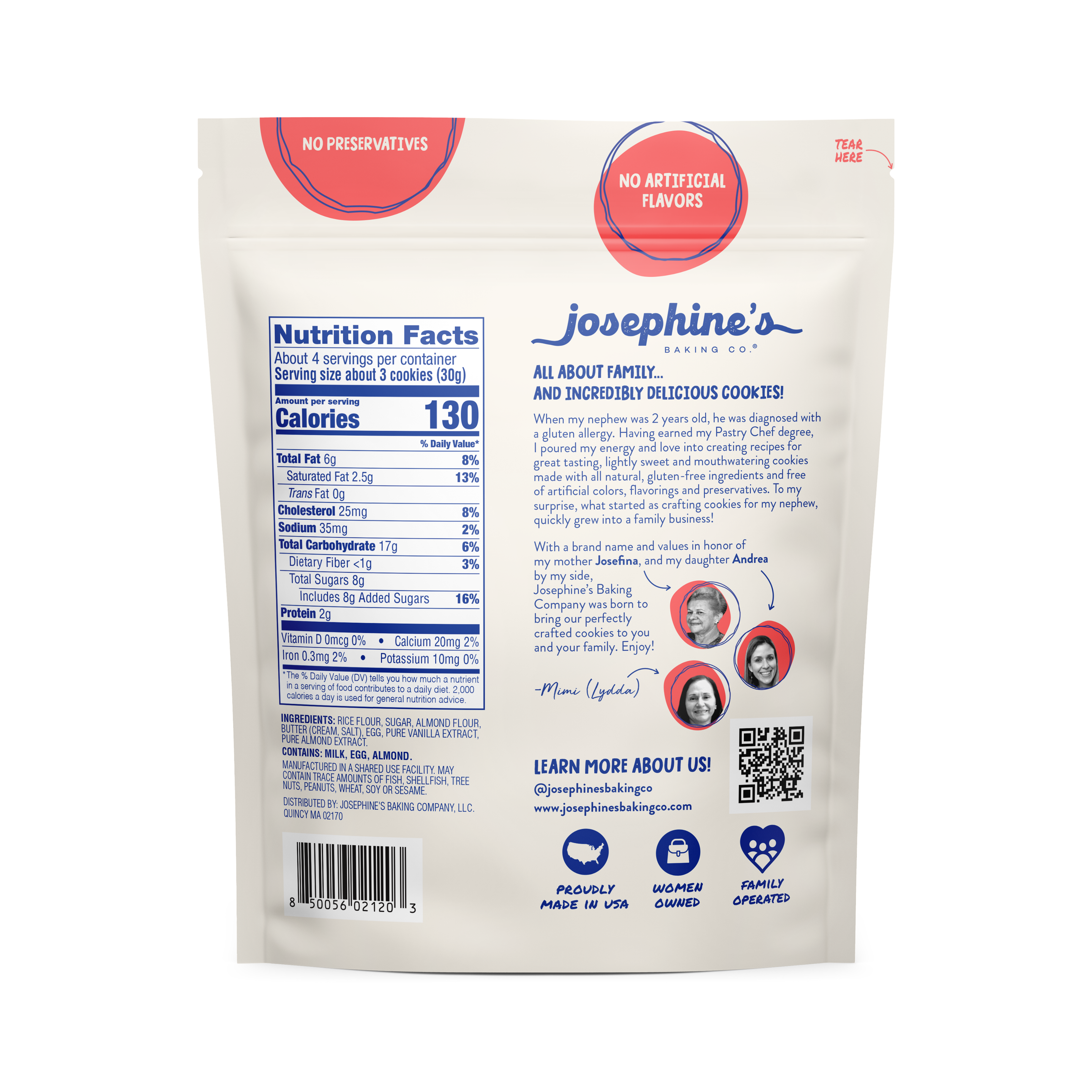 Josephine's Baking Co. - Wholesale Cookie - Almond Gluten-Free Crispy Cookies| GF Snack | 4.5oz (Copy)1
