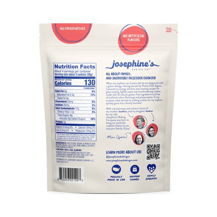 Josephine's Baking Co. - Wholesale Cookie - Almond Gluten-Free Crispy Cookies| GF Snack | 4.5oz (Copy)1