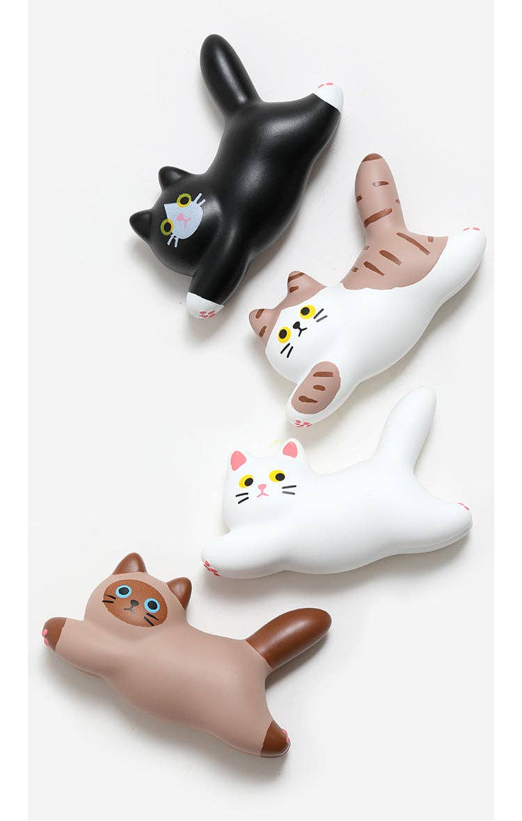 Gohobi （We cover U.S. import duties） - Venta al por mayor Imanes - Imán para refrigerador con adorno de gato de cerámica hecho a mano Gohobi23