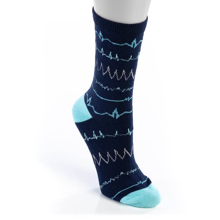 Marineblå Rhythm Knelange Unisex Sygeplejerskekompressionsstrømper for engroshandel hos Nurseology