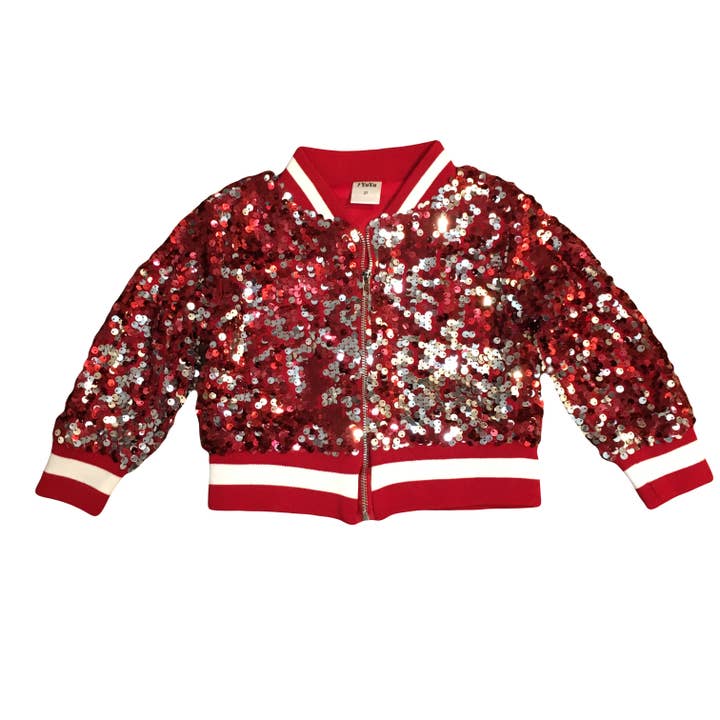 Giacche con paillettes rosse e bianche per bambini per la vendita all'ingrosso da parte di SongLily