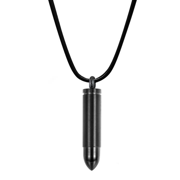 Anavia - Venta al por mayor Collares con colgantes/abalorios - Collar conmemorativo con forma de urna con cartucho de bala negra