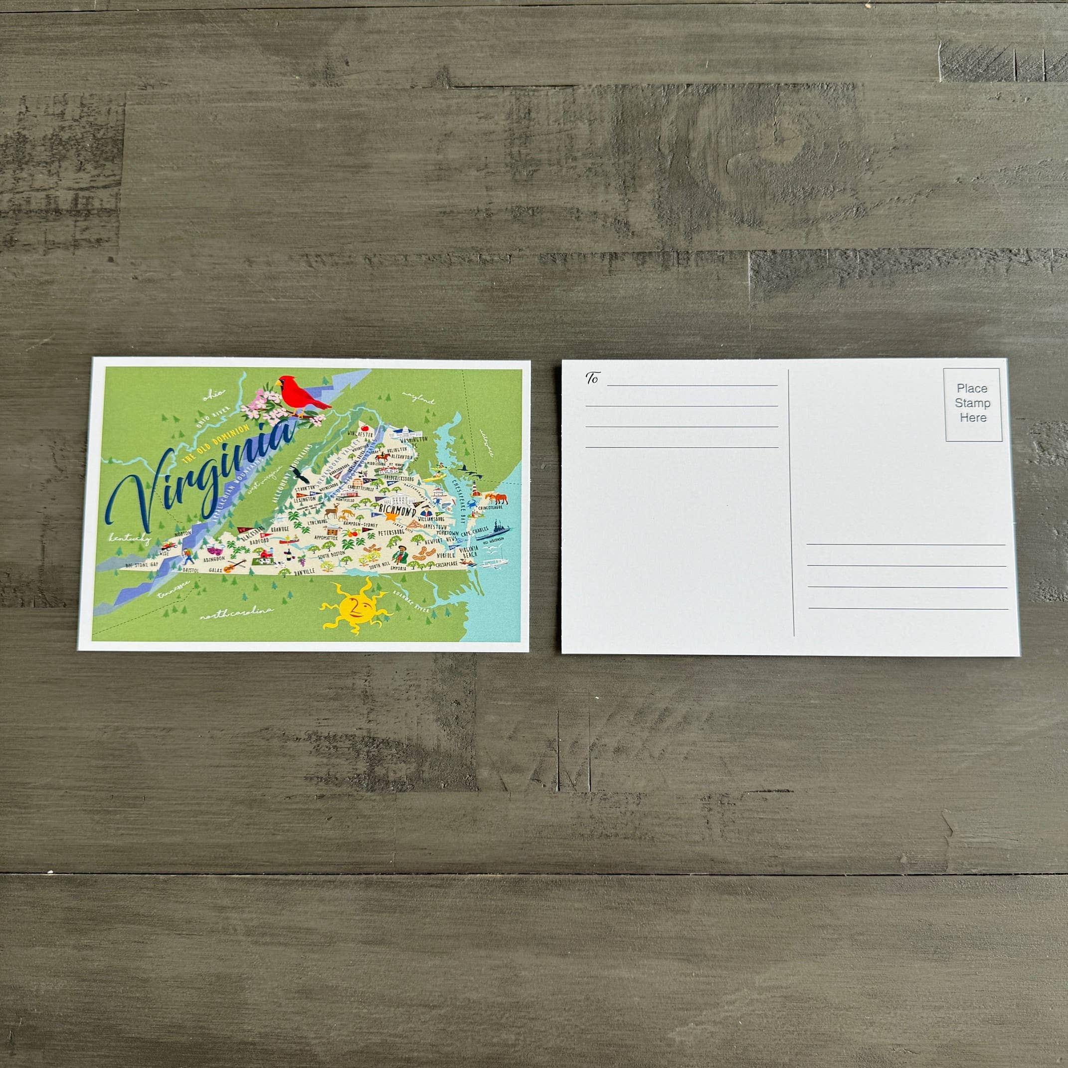 Galleyware - Wholesale Postcard - Virginia 4" x 6" Postcard2