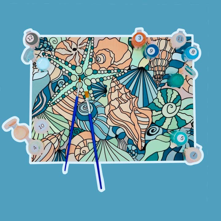 Seashells - Paint by Number Kit (8.5x11) for wholesale by Colorful Creators