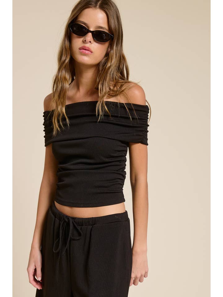 Mimosa - Wholesale Top & Pant Set (NOT Loungewear) - Women's - Off Shoulder Pants Set with Ruched Top9