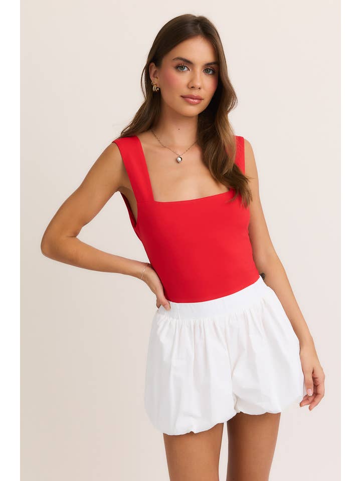 LE LIS - Wholesale Bodysuit - Women's - WIDE STRAP BACK TIE BODYSUIT