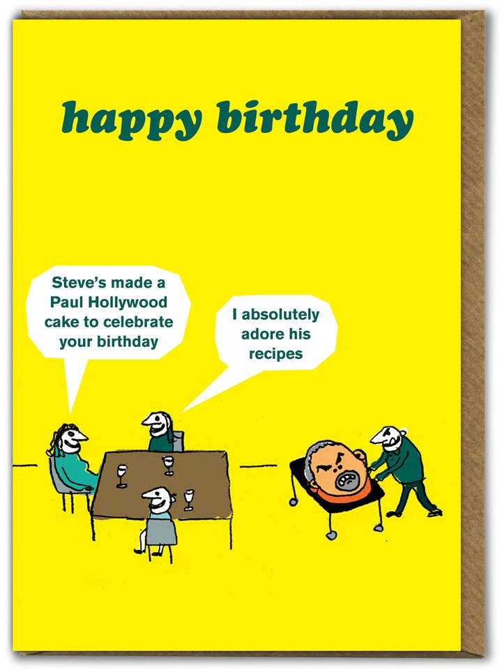 Carte d'anniversaire amusante - Paul Hollywood Cake de Modern Toss pour la vente par Brainbox Candy