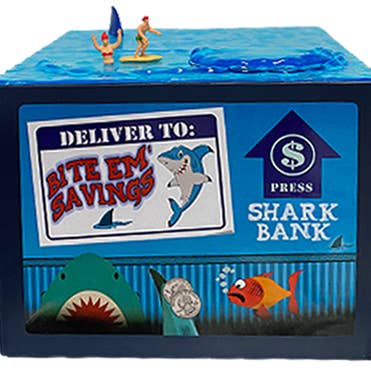 Leading Edge – Brinquedo clássico - Crianças por atacado – BITE EM' Savings Animatronic Shark Coin Bank1