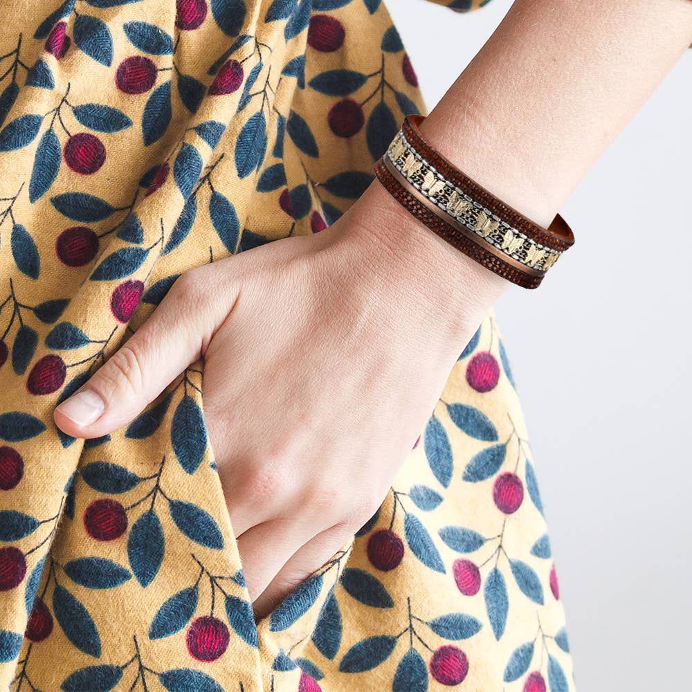 Maya J - Wholesale Woven/Braided Bracelet - Bohemian Vegan Leather Cuff Bracelets - Full Display2