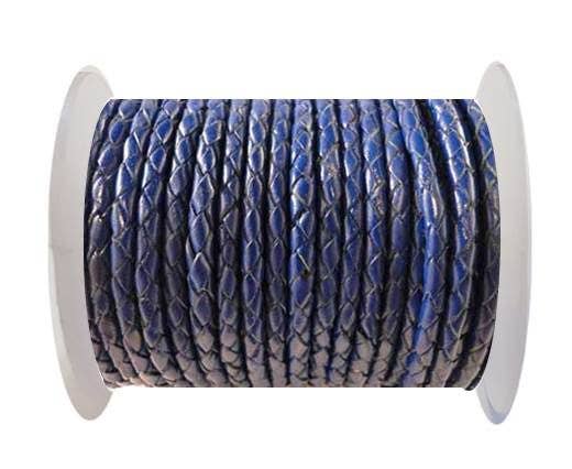 Sun Enterprises B.V. - Wholesale Craft Supplies - ROUND BRAIDED LEATHER CORD SE/DARK BLUE - 3MM0