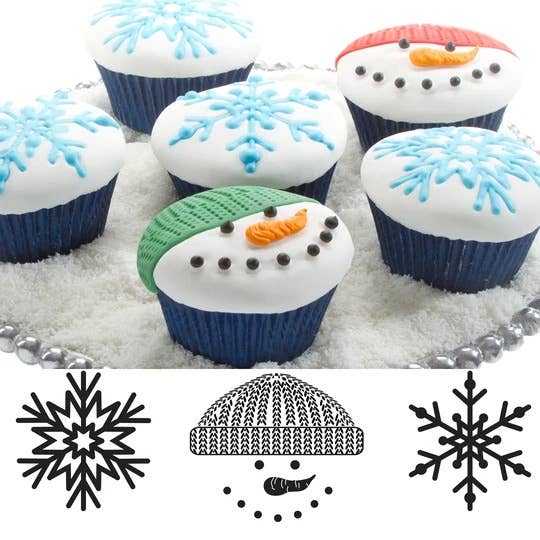 Summitbaking - Vente Kit de décoration de gâteau - Hauts à texture cupcakes et biscuits - Hiver0
